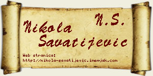 Nikola Savatijević vizit kartica
